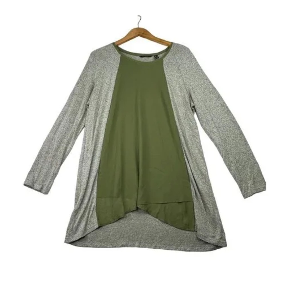 H by Halston 2 Tone Tunic sz Large Green/Grayâ